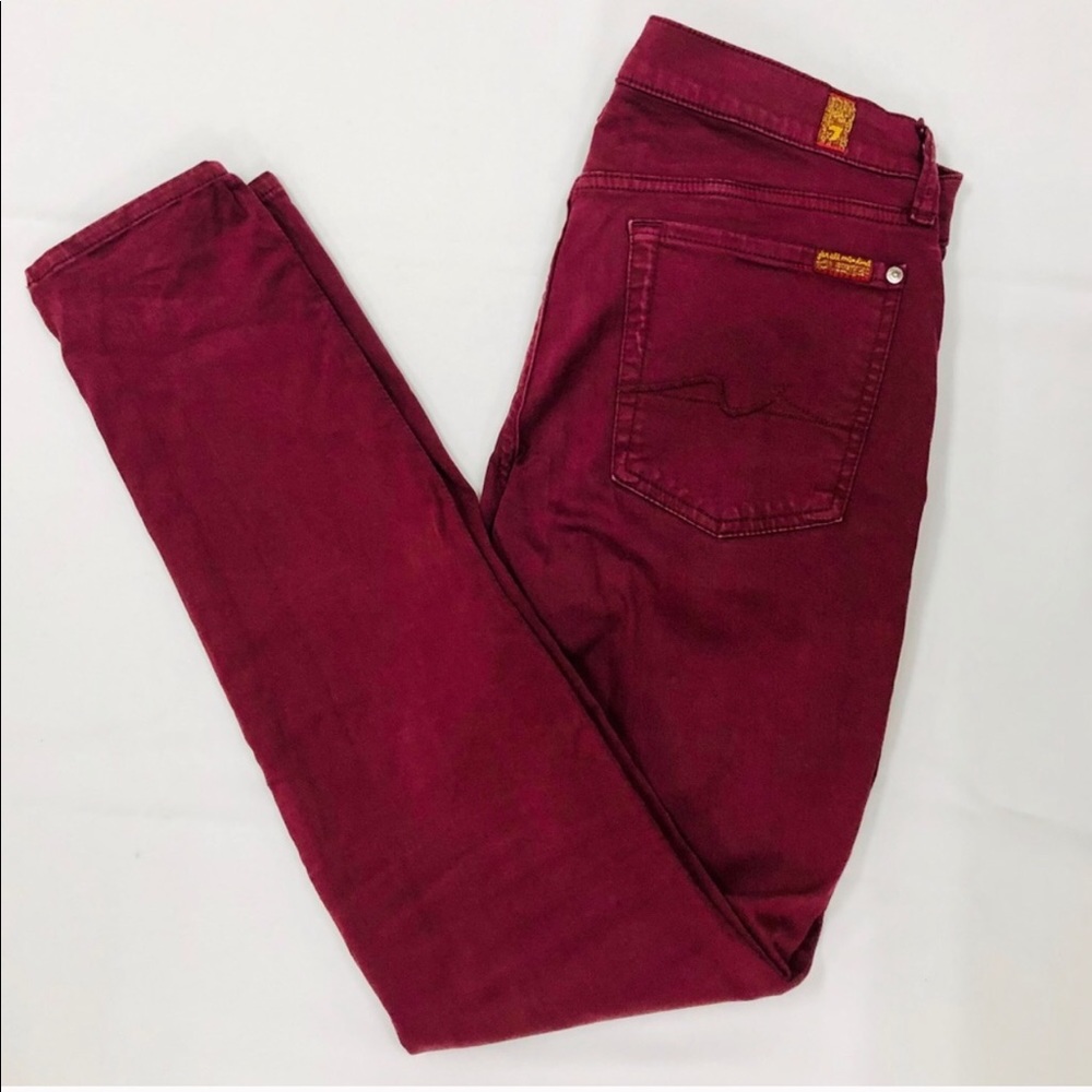 7 For All Mankind Gwenerve Maroon Size 31